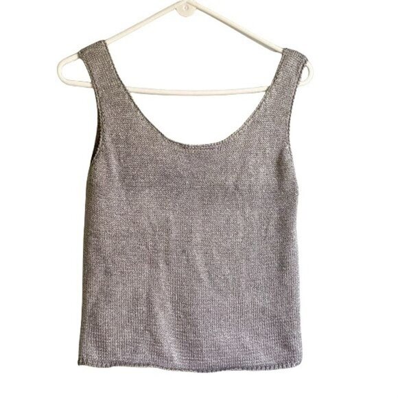 Liz Claiborne Sleeveless Silver Sparkly Top Womens Medium - Picture 8 of 10